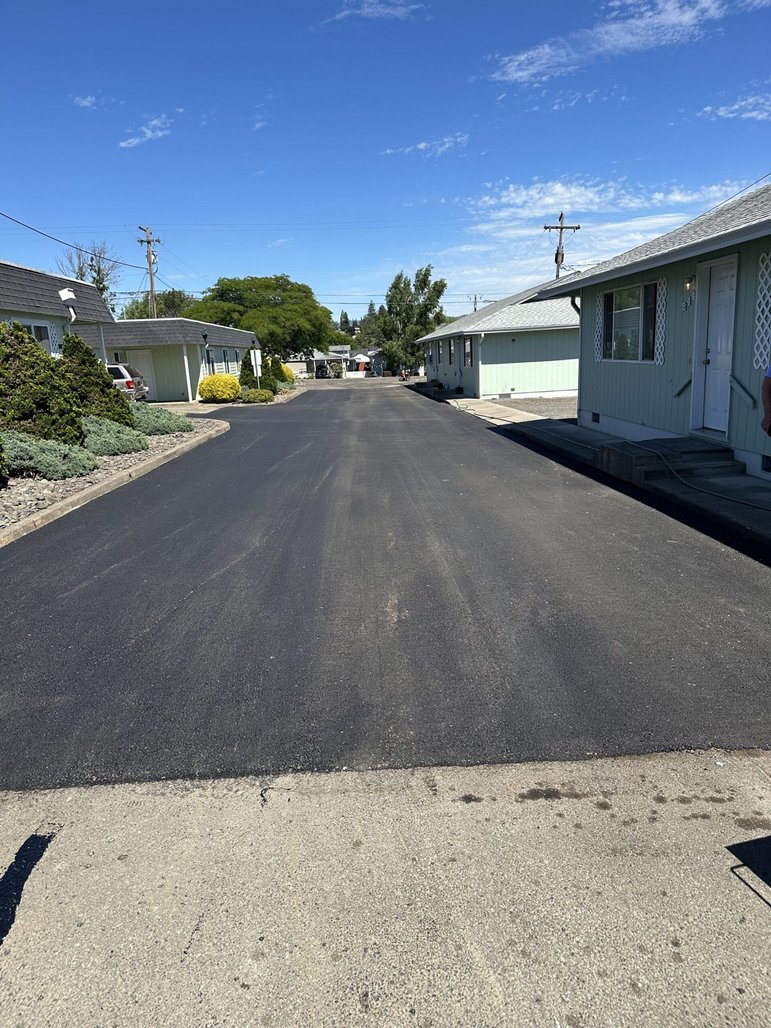 Road paved in asphalt