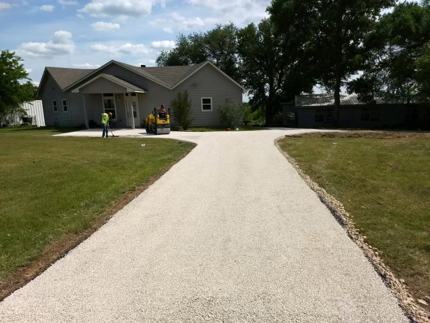 Gravel driveway before paving